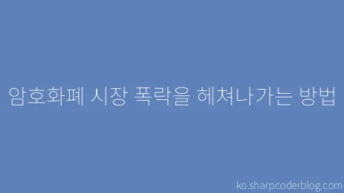 암호화폐 시장 폭락을 헤쳐나가는 방법 - Thumbnail