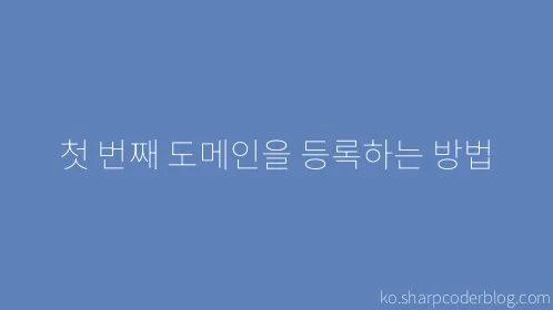 첫 번째 도메인을 등록하는 방법 - Thumbnail