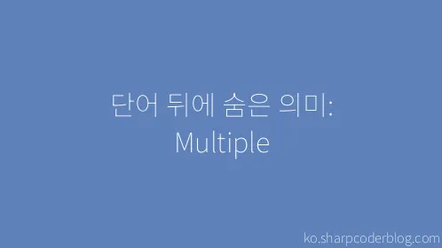 단어 뒤에 숨은 의미: Multiple - Thumbnail