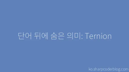 단어 뒤에 숨은 의미: Ternion - Thumbnail