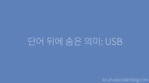 단어 뒤에 숨은 의미: USB - Thumbnail