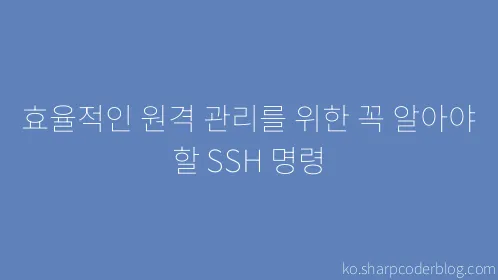 효율적인 원격 관리를 위한 꼭 알아야 할 SSH 명령 - Thumbnail