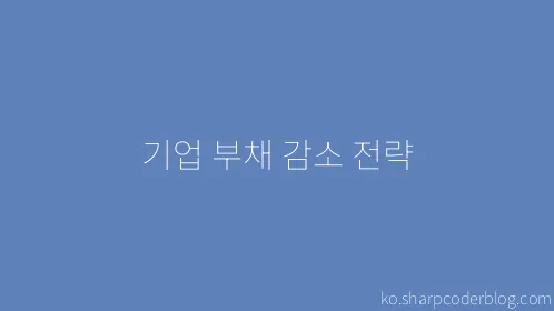 기업 부채 감소 전략 - Thumbnail