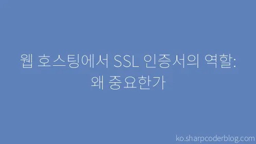 웹 호스팅에서 SSL 인증서의 역할: 왜 중요한가 - Thumbnail