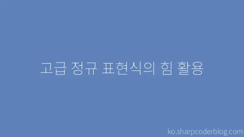 고급 정규 표현식의 힘 활용 - Thumbnail