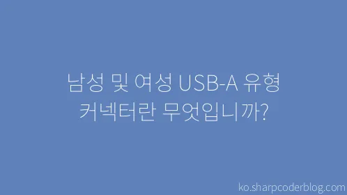남성 및 여성 USB-A 유형 커넥터란 무엇입니까? - Thumbnail
