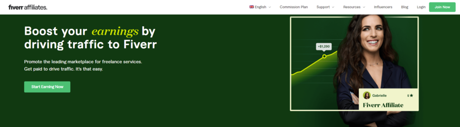 Fiverr 제휴 프로그램에 참여하세요.