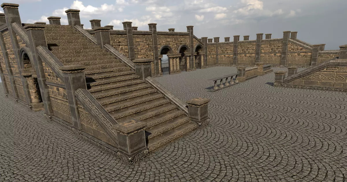 Unity Asset Store의 모듈형 안뜰 패키지.